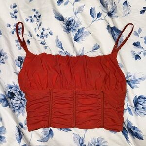 White Fox Boutique Tongue Tied Bustier Burnt Orange size S